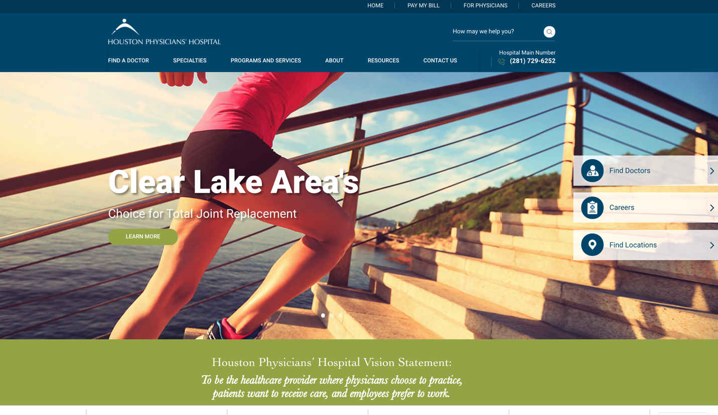 Houston Physicians’ Hospital Website